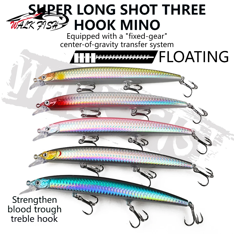 WALK FISH 1 Stück 150mm 22g Testar Big Minnow Angelköder Schwimmende Wobbler Künstlicher Harter Köder Plastikfisch für Karpfen, Forelle, Seebarsch – Detail 2