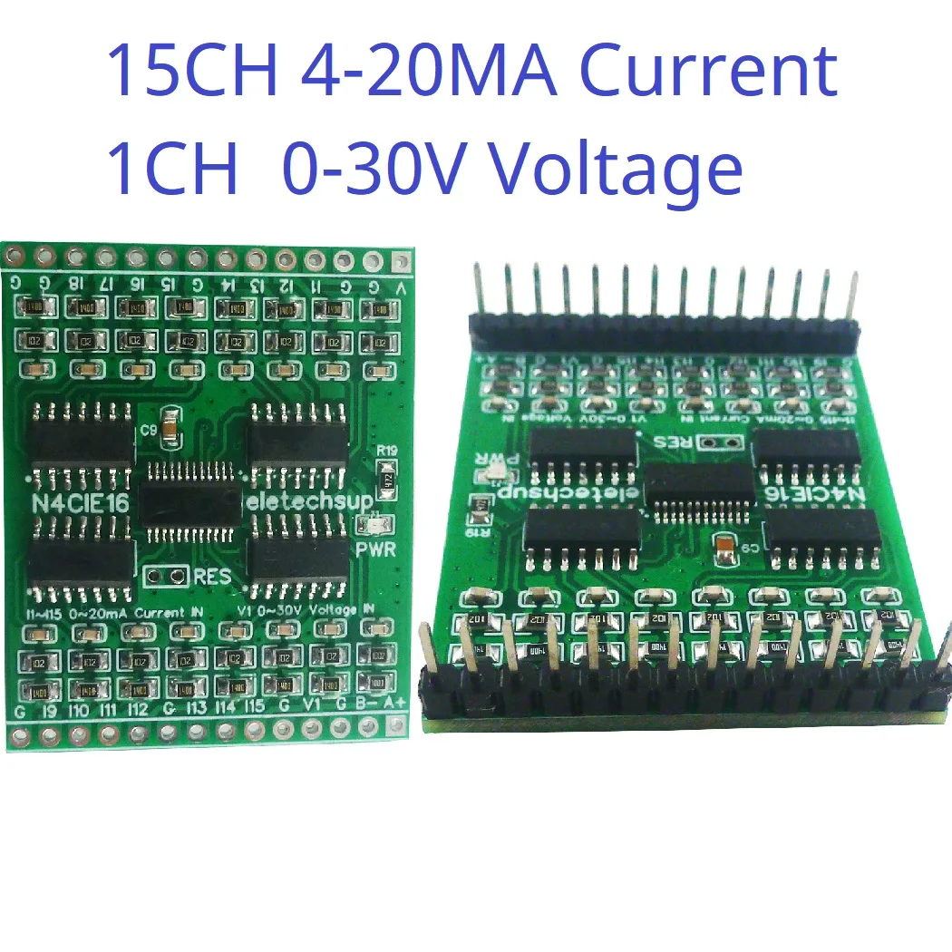 16CH Current Voltage Analog Collector 20MA 30V ADC RS485 Bus Core Board WIFI Nodemcu for Arduino Pi PICO ESP32 ESP8266