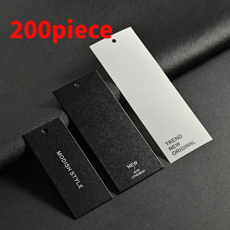 20 0piece.Custom.recycled thick matte white hang embossed swing paper label, suitable luxury c