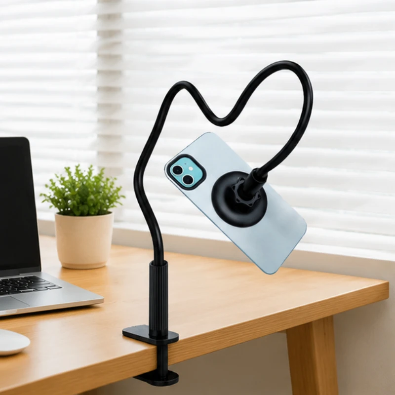 

Magnetic 360° Lazy Mobile Phone Holder Stand, Portable Flexible Bracket Desktop Bed Desk Mount Compatible with iPhone