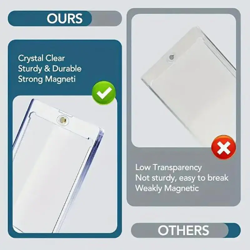 Hard Magnetic Card Holder Clear Cards Holder Gaming Trading Card Display Case Idol Photo Protective Sleeves