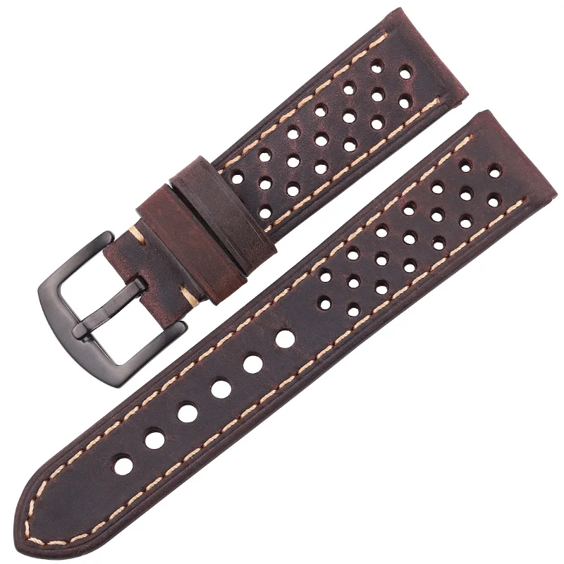 Echtes Lederarmband 20 22 24 mm für Samsung Galaxy Watch 3 4 Armband Rindsleder Vintage Atmungsaktives Armband