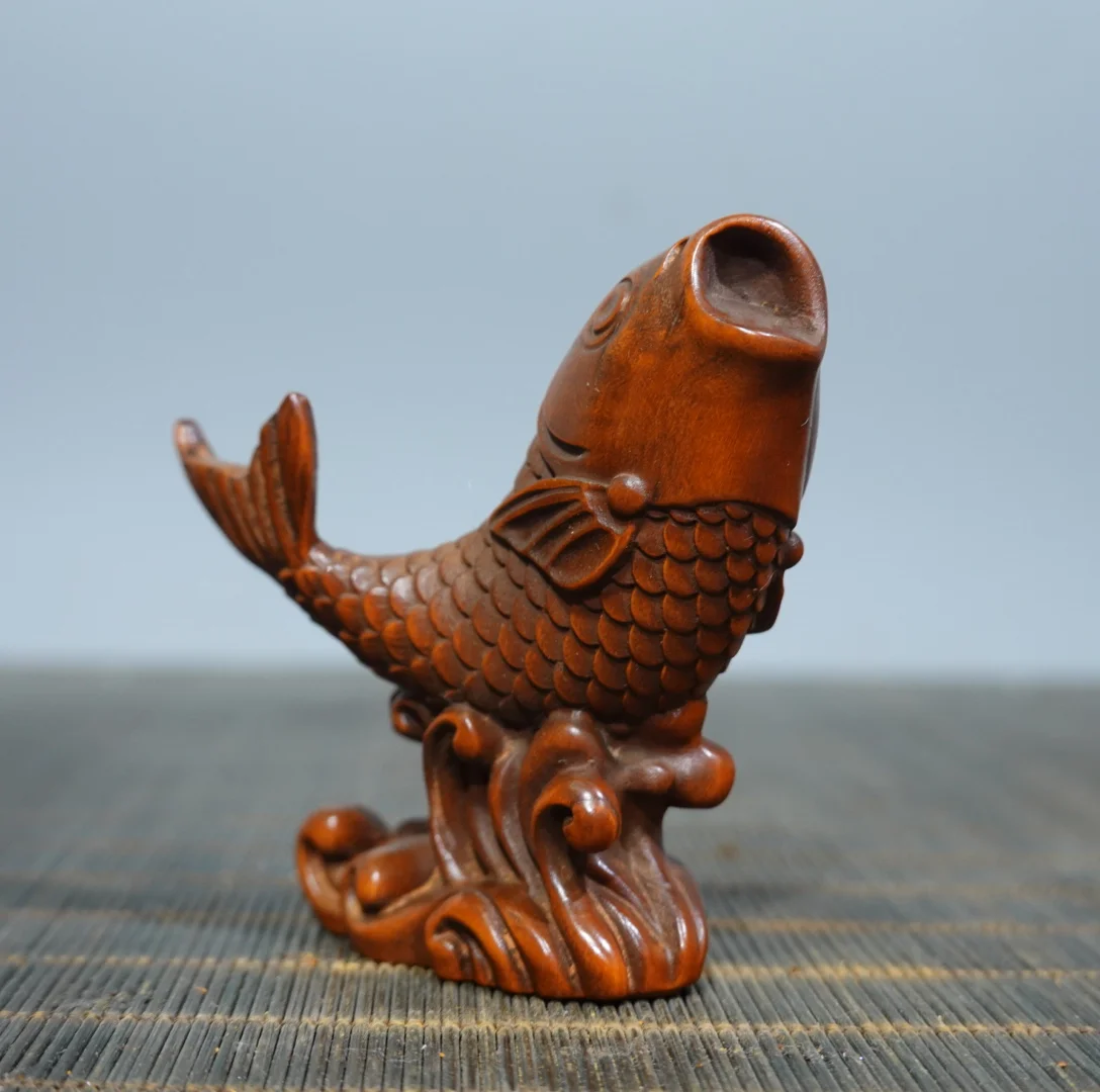 Chinese natural boxwood wood carving exquisite dragon carving year after year more than desk decoration home furnishings