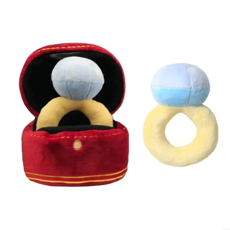 F68D Dog Chew Toy Plush Dog Toy for Aggressive Chewers Stuffed Engagement Ring Teether Toy for Training Interactive Toy