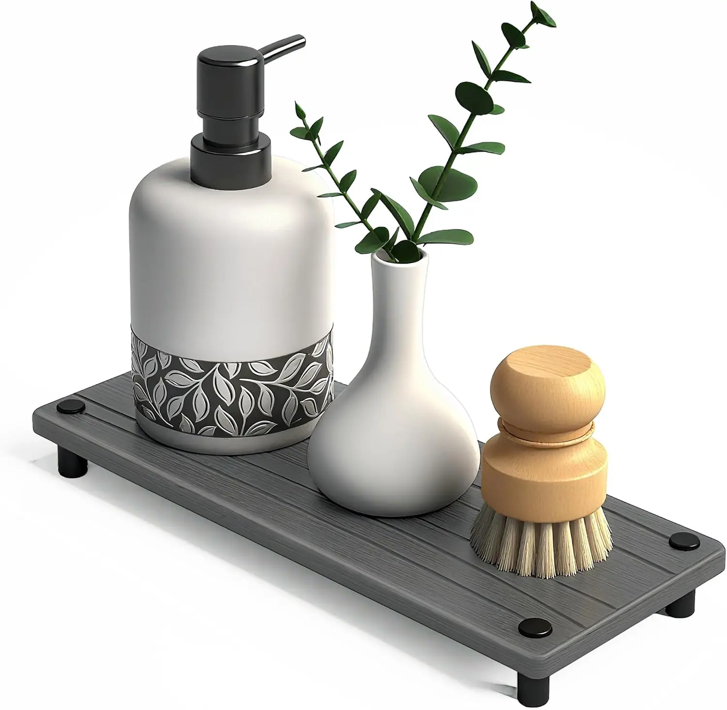 

Quick Dry Sink Caddy Tray Absorbent Stone Mat for Kitchen and Bathroom Counter Organizer