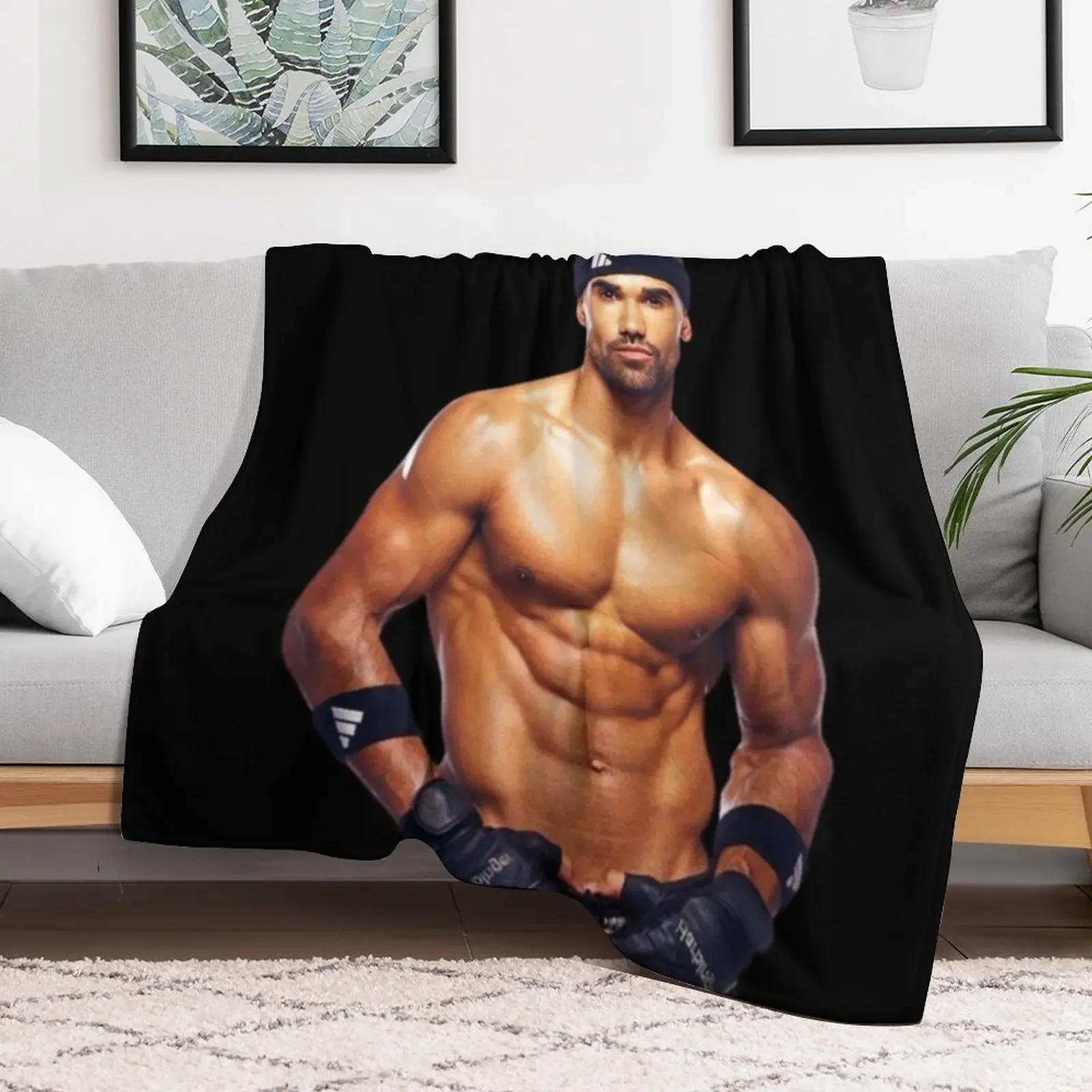 Shemar Moore Throw Blanket Thin Plaid Blankets