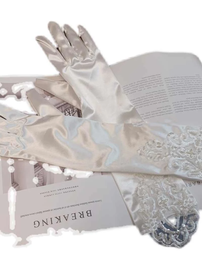 Eightree-accesorios de ropa para fiesta de boda, guantes de baile para mujer, etiqueta de negocios, guantes largos de satén para novia con encaje