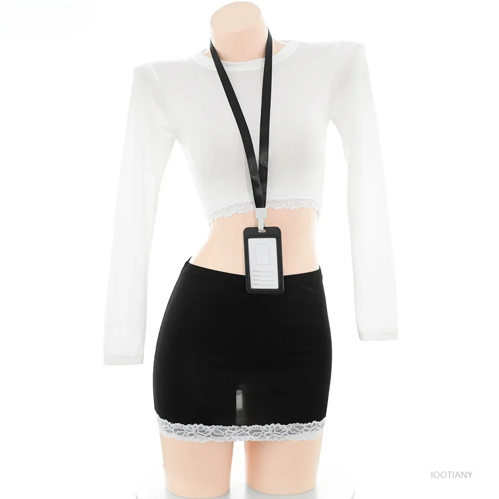

Anime Girl Office Lady Hr Workplace Uniform Role Play Women Secretary Outfit Work Card Cosplay Costume Sexy Underwear Nightdress