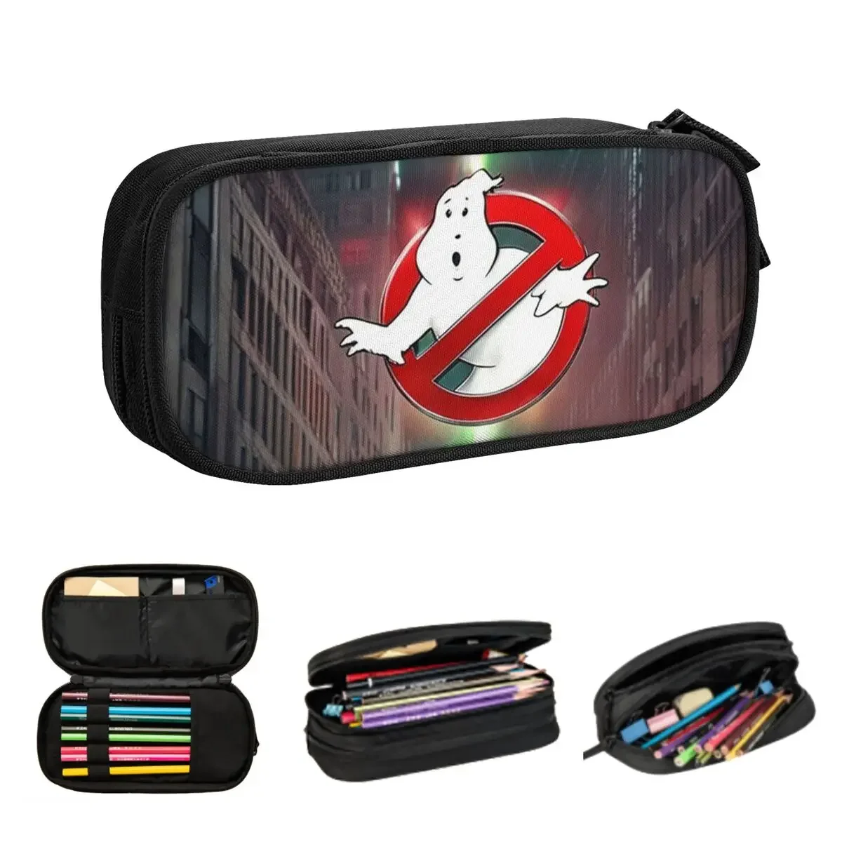 

The GhostBusters Logo Pattern Pencil Cases Large Storage Pen Bags Pen Box Pencil Pouch For Boys Girls Stationery School Office