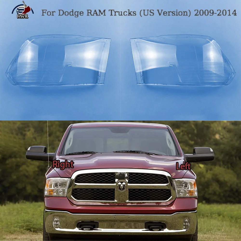

For Dodge RAM Trucks (US Version) 2009-2014 Car Front Headlight Glass Headlamp Transparent Lampshade Lamp Shell Lens Cover