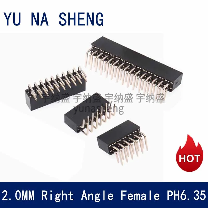 10pcs 2.0mm Pitch Right Angle PH6.35 2X4/5/6/7/8/9/10/11/12/14/15/20/25/40P  Double Row PCB Female pin header socket