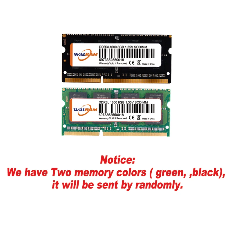 WALRAM 2PCS Memoria Ram DDR3 8GB 1600MHz DDR4 2666MHZ 3200MHZ 2400MHZ Sodimm Notebook Memory DDR3L 4GB 1.35V 1.2V Latpop Ram