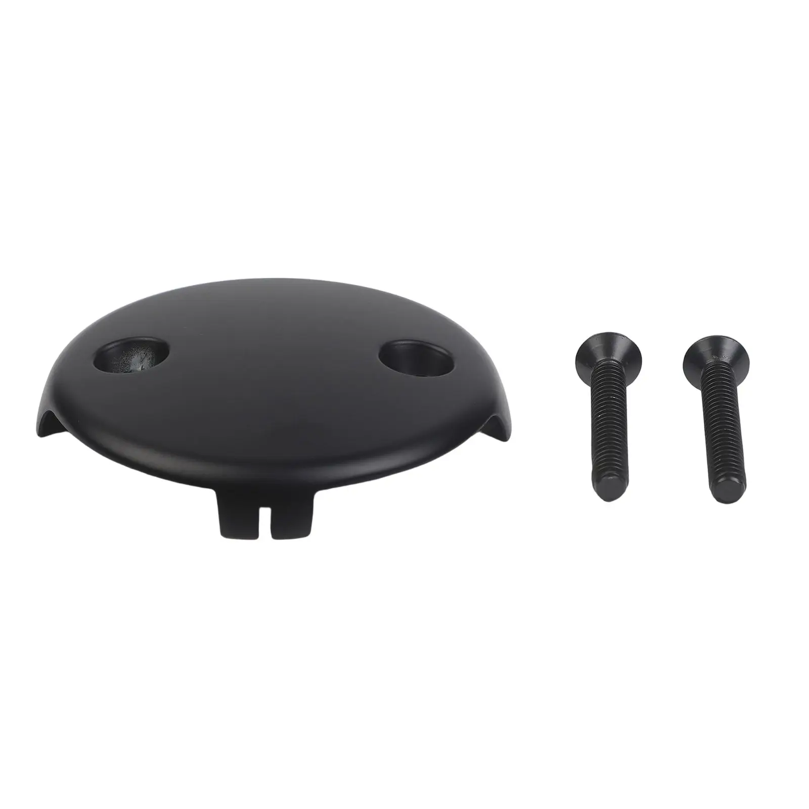 Bathroom Renovation Dual Hole Drain Plate Sleek Black Overflow Plate Easy Setup Modern Bathroom Decor Robust Drainage System