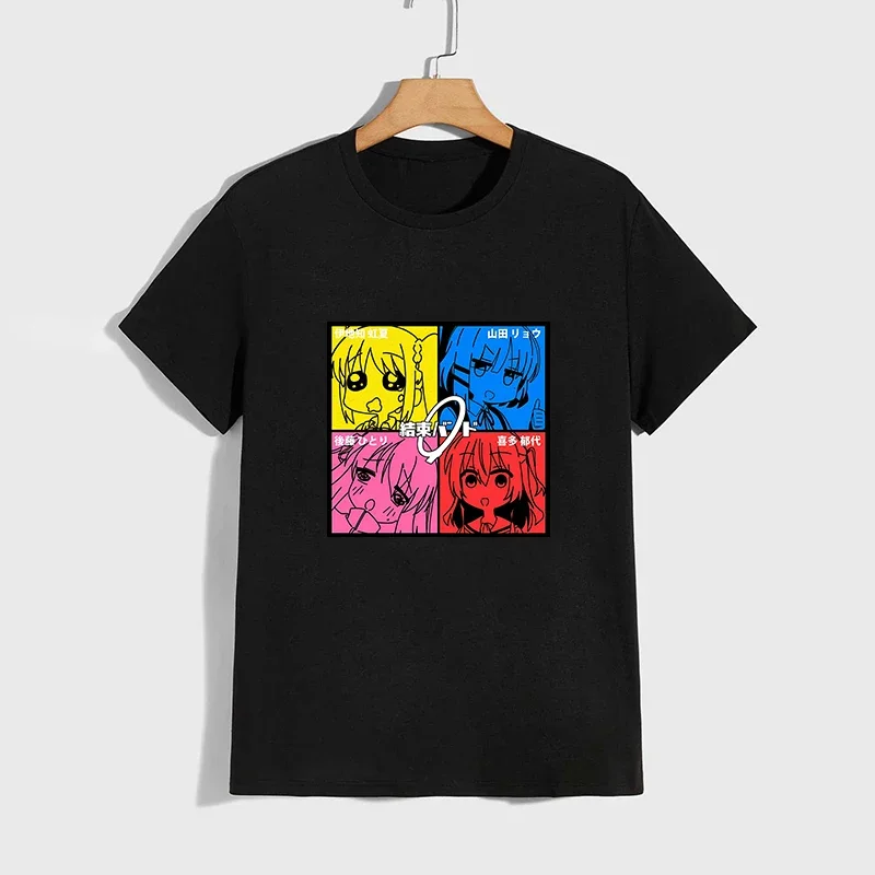 High Quality Pure Cotton T-shirt Kessoku Band Print Tshirt Men Women Daily Casual Comfort Tees Japan Anime Short Sleeve Top image 2