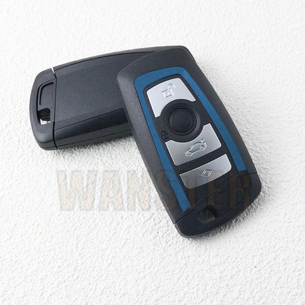 3 4 Bottons Car Smart Key Fob Case Shell Replacement for BMW F 3 5 7 Series X3 X5 F10 F20 F30 F40 E90 E92 E93 CAS4 FEM EWS5 Blue