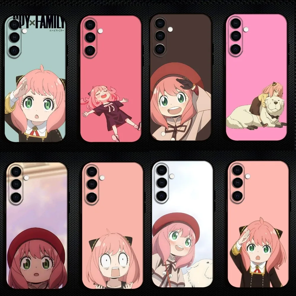 

S-Spy X Family Anya Forger Phone Case For Samsung Galaxy A73,A72,A71,A70,A53,A52,A51,Others Soft Black Shell