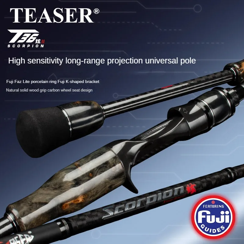 

Abu T36 Fuji Ultralight Farthrowing Casting Fishing Rod 2 Sections High Carbon Spinning Lure Fishing Rod Perch Rod 1.98m2.1m