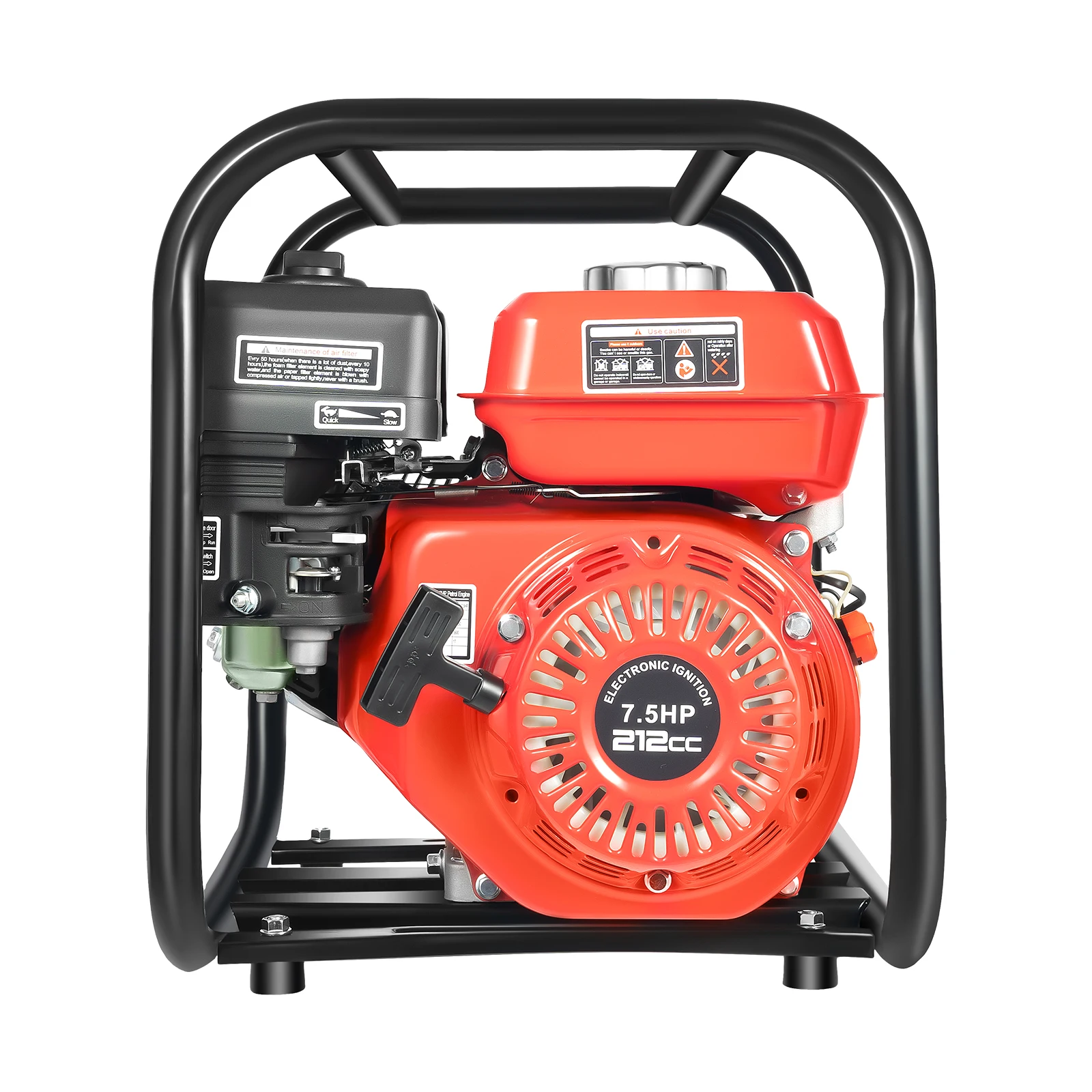 

212CC Water Transfer Pump, 7.5HP, 3600rpm, Gas Powered Water Pump 24.61ft Hose for Water Well Intake