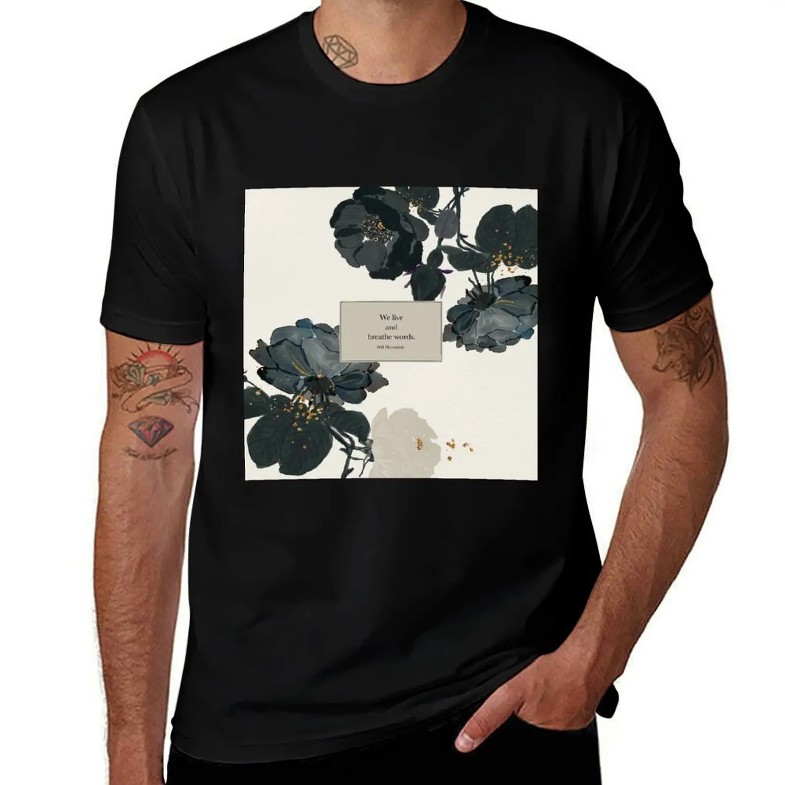 We live and breathe words. - Will Herondale. The Infernal Devices. T-Shirt Fashion Print Casual Short Sleeve T-Shirt