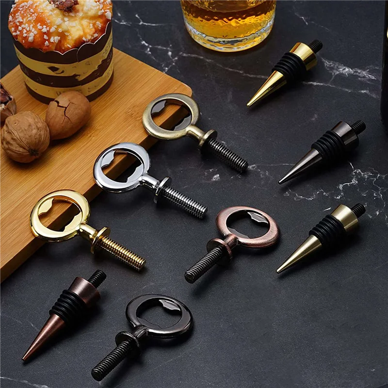 

ABUF-20 Pcs Metal Bottle Opener & Wine Stopper Blank Stainless Steel Flat Bottle Opener Inserts Kit Beer Opener Hardware