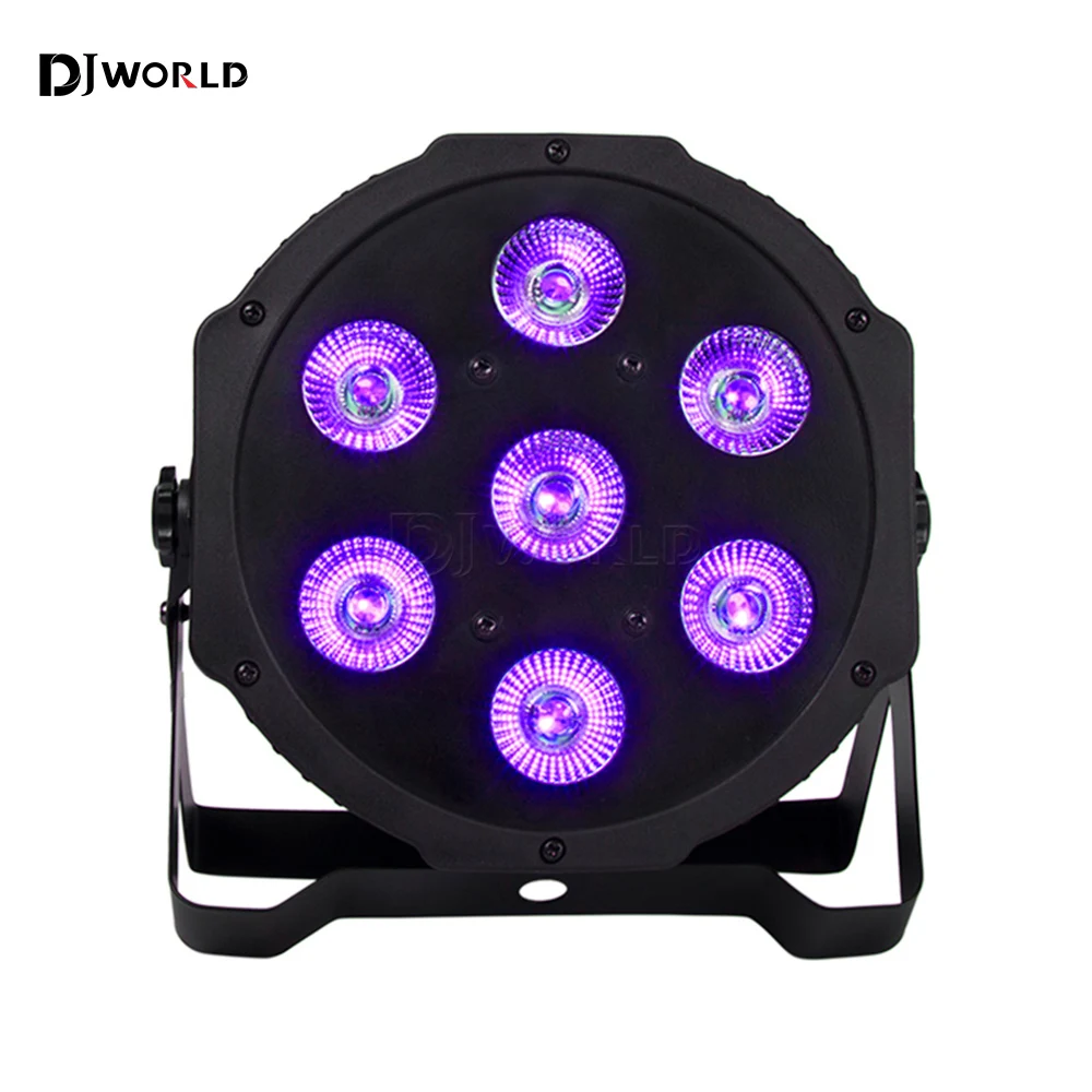 djworld rgbw 4in led par iluminacao cenica profissional mistura de cores dmx controller disco dj dance floor clube wash par 7x 12w 01