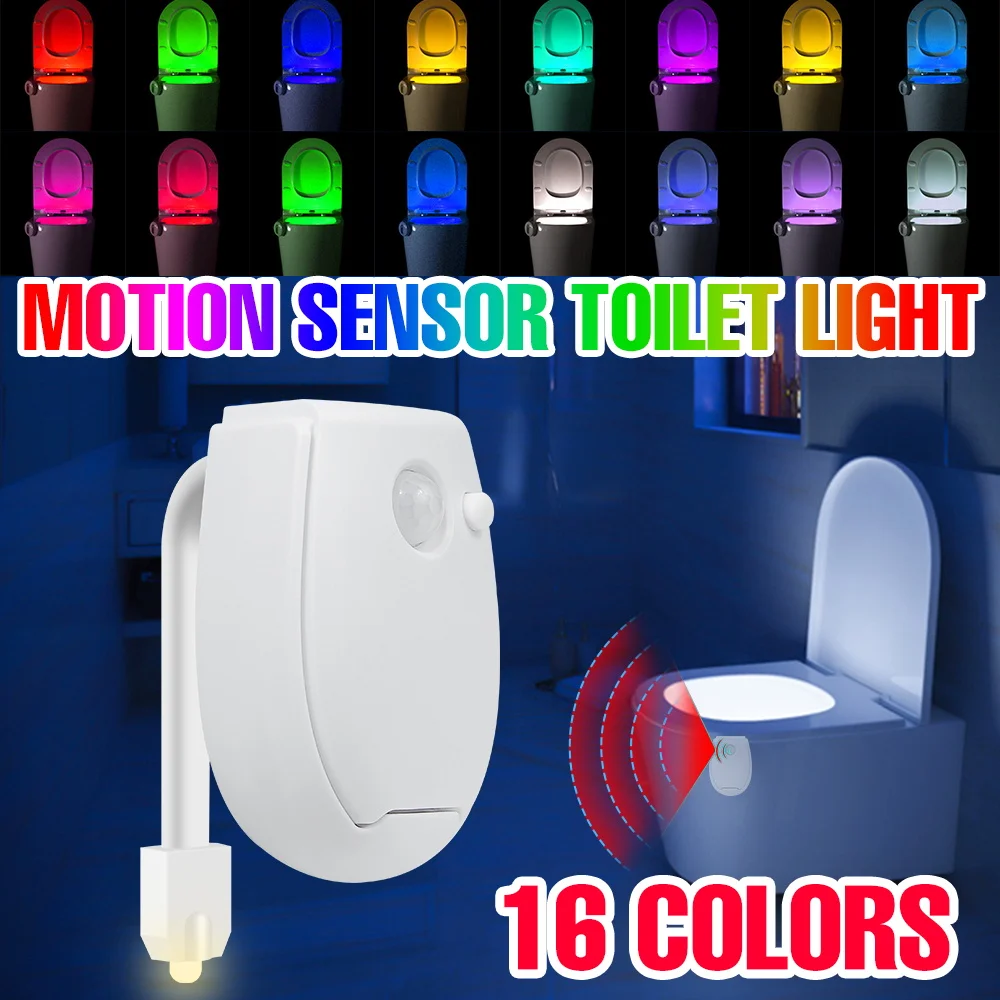 ไฟ LED สำหรับโถสุขภัณฑ์อัจฉริยะ 7 สี 3 โหมด พร้อมเซ็นเซอร์ตรวจจับความเคลื่อนไหว PIR ไฟกลางคืนกันน้ำ ไฟส่องหลังฝารองนั่งชักโครก สร้างบรรยากาศในห้องน้ำ