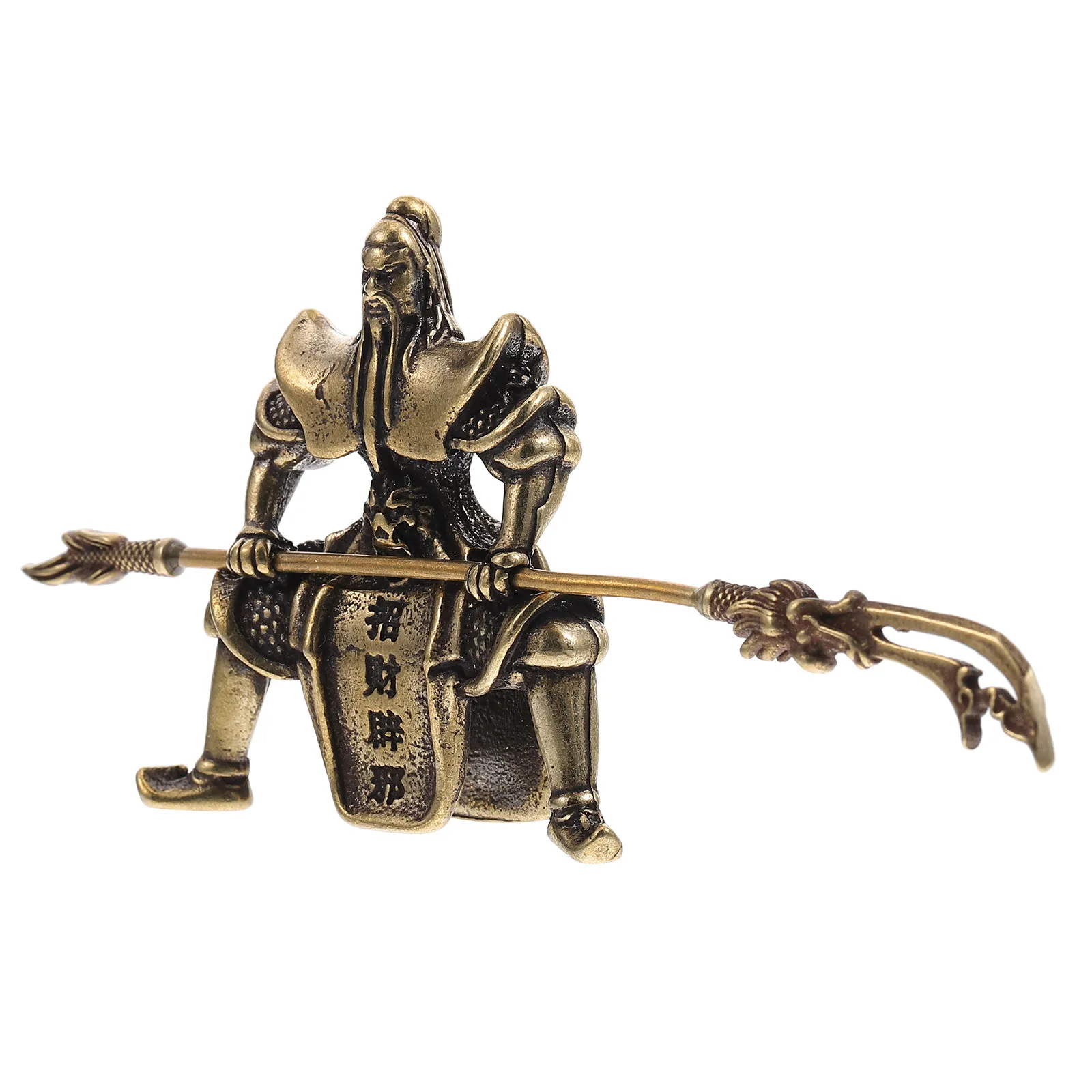 Copper Guan Pet Desktop Ornament Bronze Ware Creative Feng Shui Decor Chinese God of Wealth Home Decoration