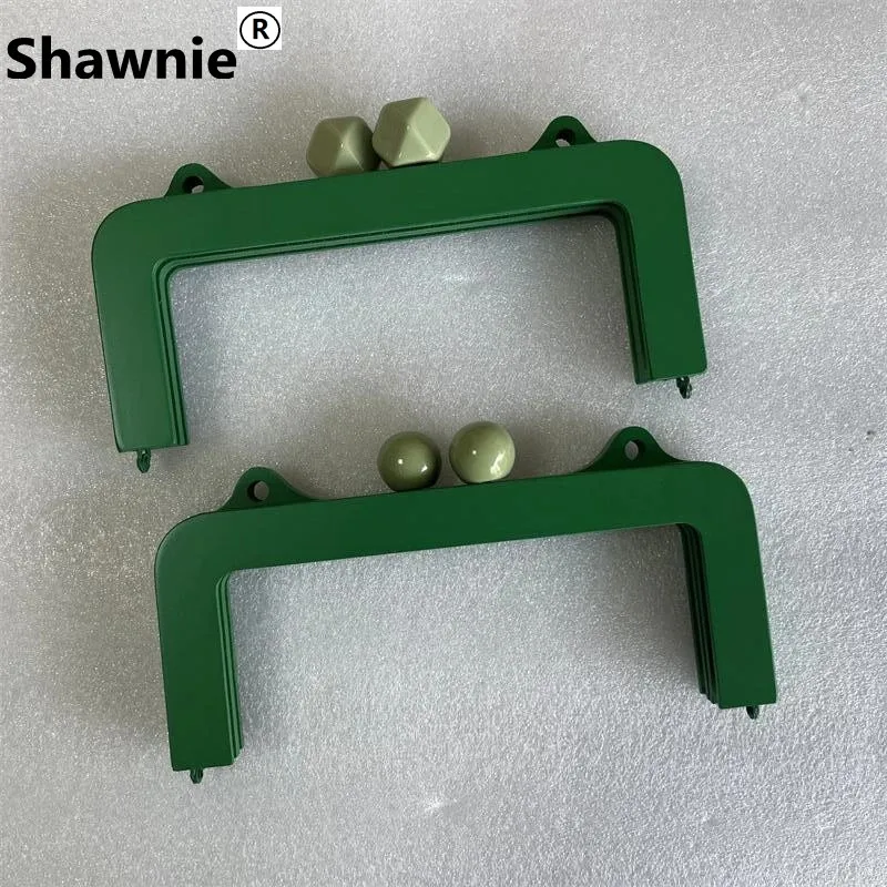 22.5cm Fashion Wood Purse Frame DIY Wood Handle Bag Frame With Screws Obag Accessories Bag Hanger Handmade Women Clutch Green