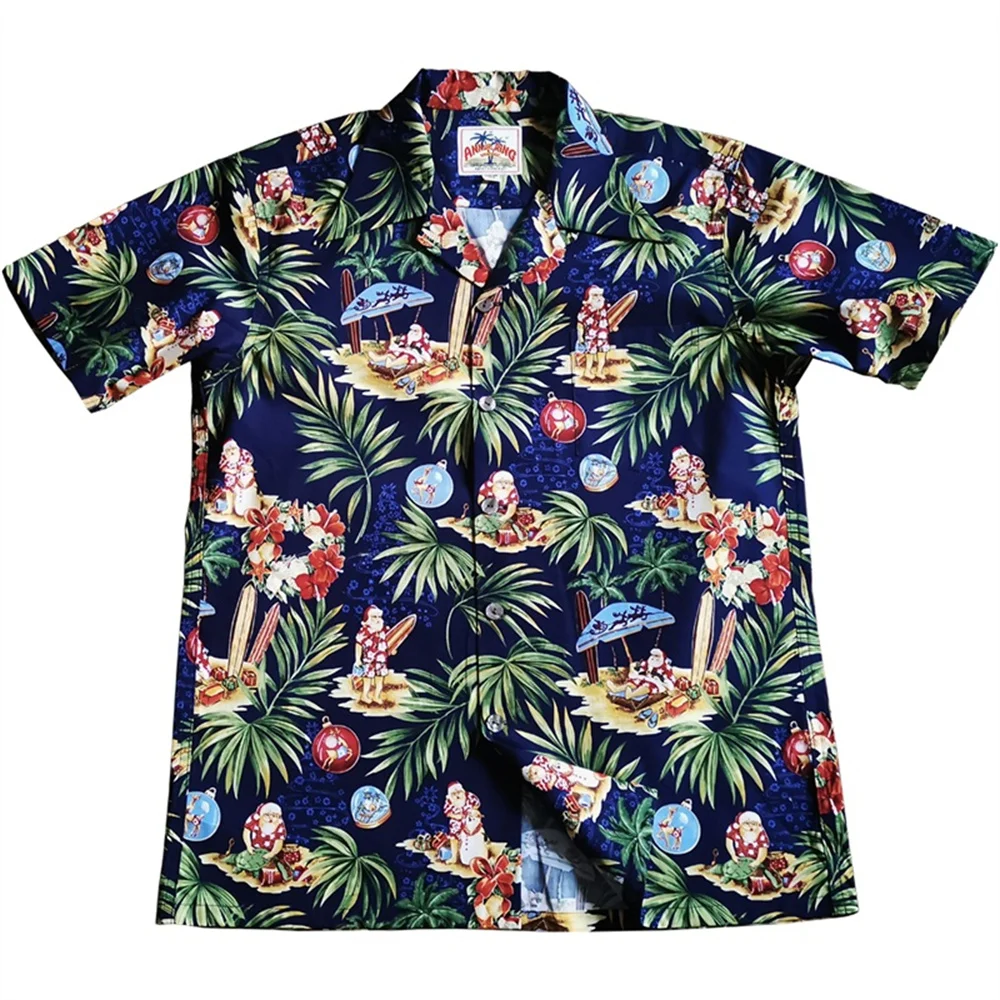 

Men's Hawaiian Aloha Floral Print Shirt Short Sleeves Cuban Collar 100% Cotton Summer Causal Shirt Loose Fit Vintage Clothing