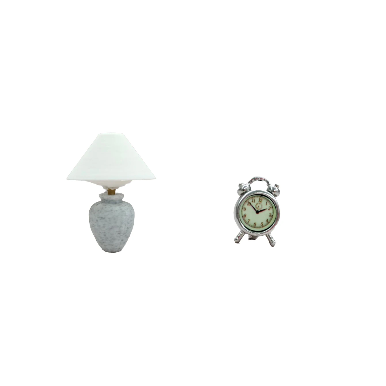 Miniatuur bureaulampset schaal 1:12, mini simulatie bureaulamp, wekker, geschikt voor huizen, slaapkamers en andere scènes