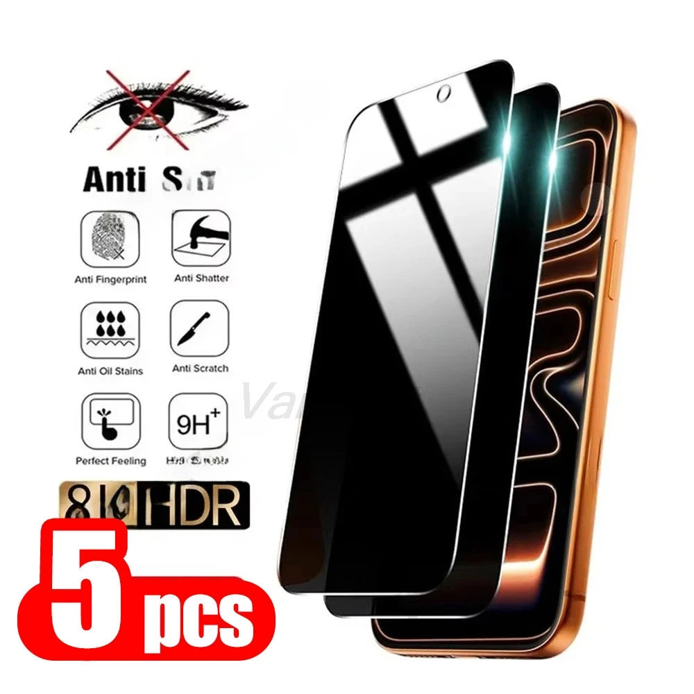 

1-5PCS Privacy Temered Glass For iPhone 17 Pro Max 17 Pro 16 15 13 14 11 12 13 Mini 6 X XR XS Max 7 8 Screen Protector Anti-Spy