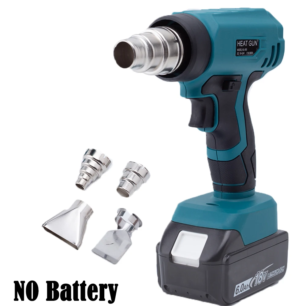 360W Electric Heat Gun Cordless Handheld Hot Air Gun For Makita 18V BL Lithium Battery with 4 Nozzles (NO Battery)