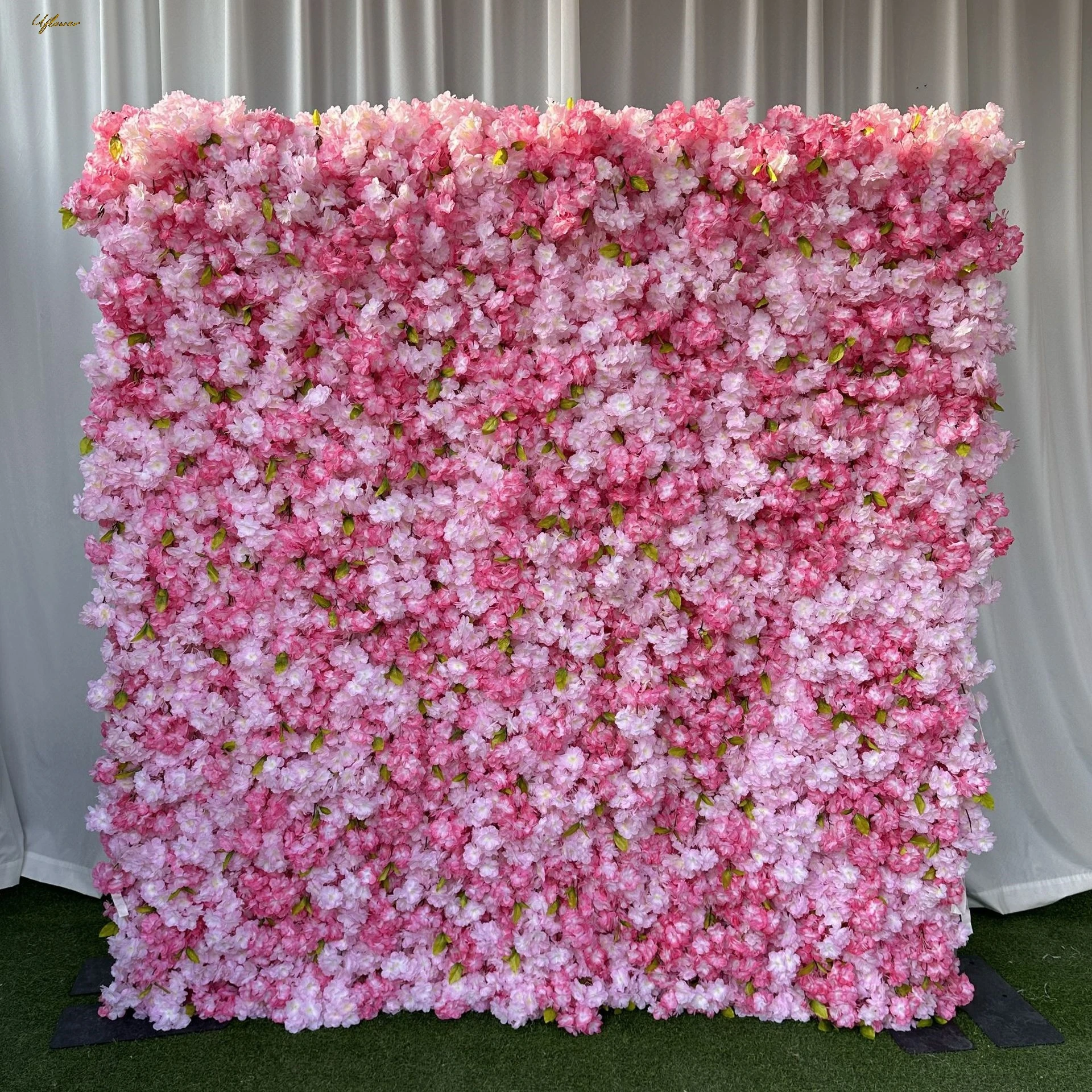 Uflower Pink White Sakura 5D Wedding Artificial Flower Wall Floral Arch Row Backdrop Event Party Props Flower Floral Arrangement