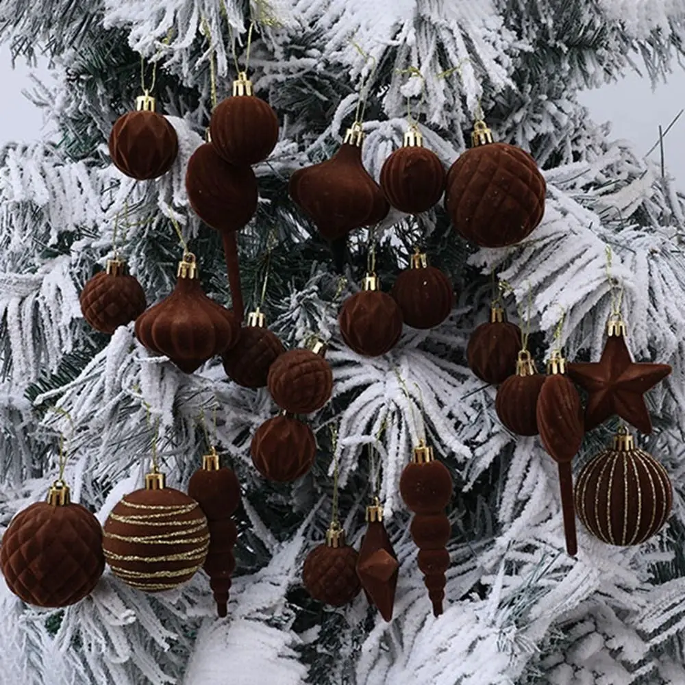 24 قطعة كرة عيد الميلاد المتدفقة الملونة قابلة لإعادة الاستخدام مقاومة للكسر كرات عيد الميلاد قلادة كرة عيد الميلاد الخماسية المزخرفة
