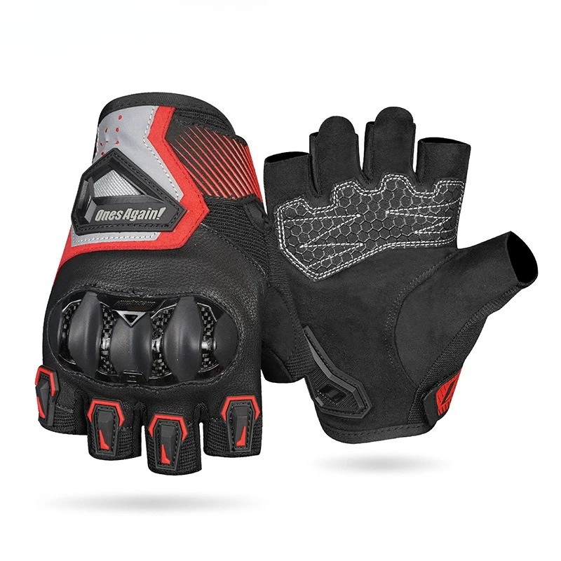 Motorcycle Gloves Man Summer Carbon Fiber TPU Breathable Half Finger Gloves Anti Slip Racing Riding Gloves for Motorbike