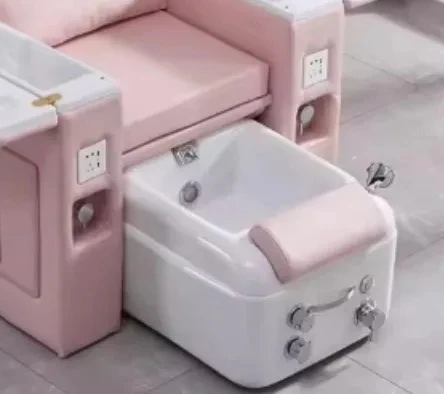 

Led Light Pink Salon Reclining Manicure Chair Foot Pedicure Spa Chair With Massage