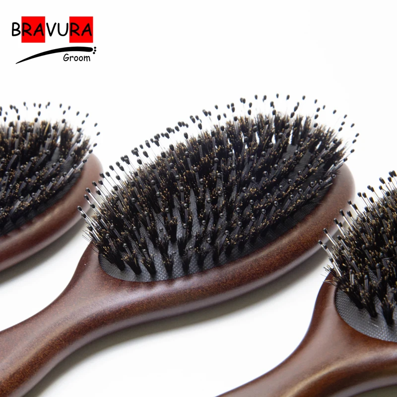 Pet Grooming boar bristle Handle Brush Comb for Massage,Soft, Smooth Dogs & Cats Accessories