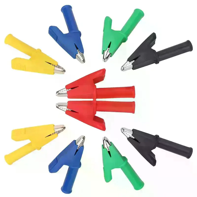 Multicolor Nickel Plated Copper Alligator Clips Insulated Shell Firm Grip For Electrical Testing Projects