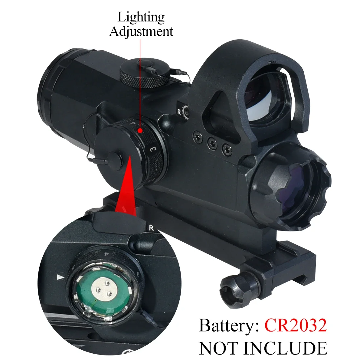 Metal HAMR Scope 4x24mm 4x Rifle Scope with 1x Red Dot Sight for Hunting Tactical Adjustable Optic Airsoft Collimator 20mm Rail