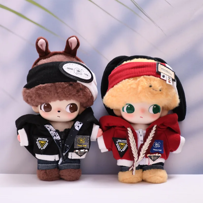 

For Dimoo World Blind Box Plush Keychain Doll Outfits Christmas Costumes Zip-Up Hoodie Set Dress-Up Doll Outfits Doll Accessory