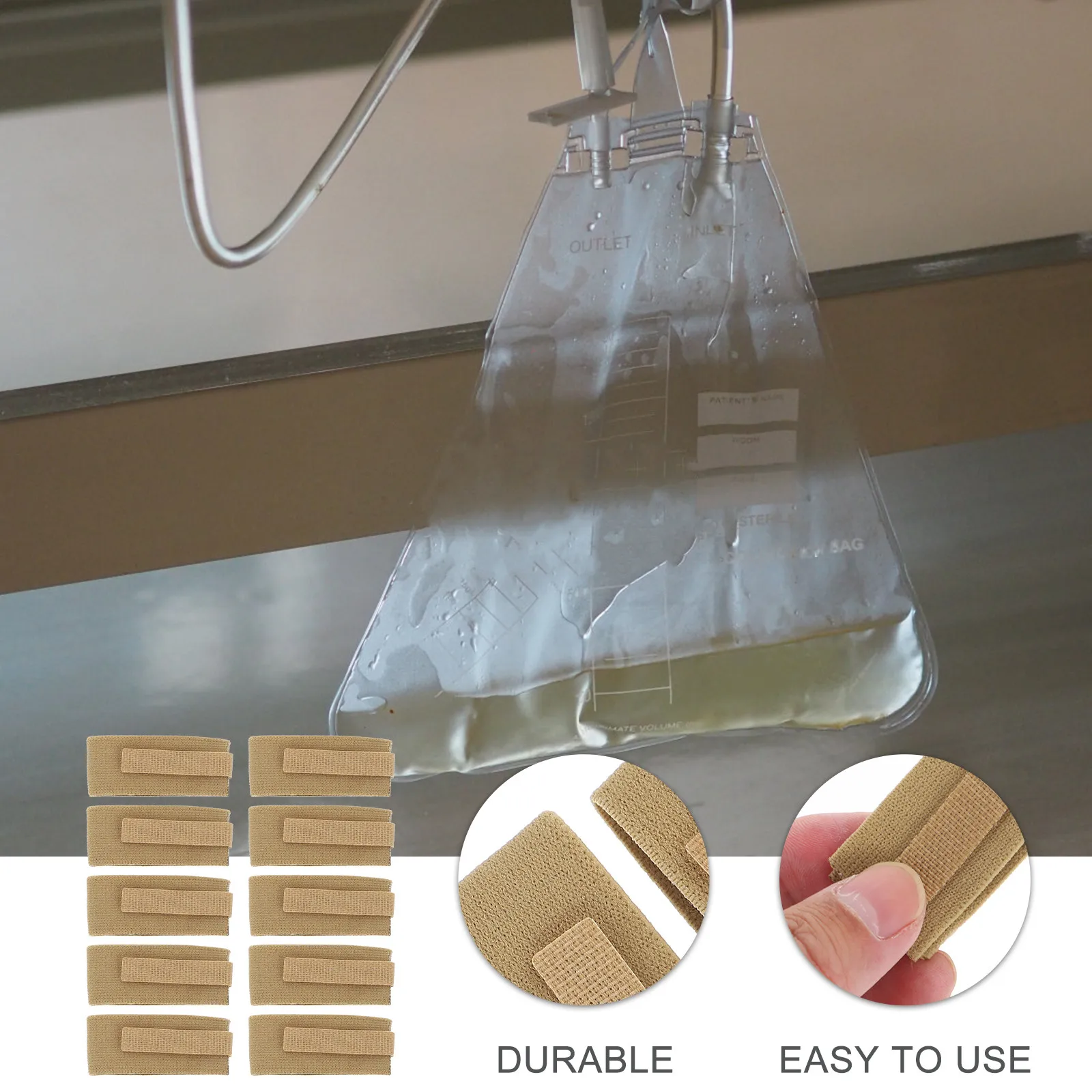 10Pcs Men Collection Bag Strap Urinary Bag Fixing Belt Sticky Elastic Band for Male Patients Urinal Tool Anti-Leakage