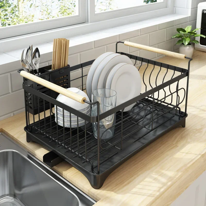 Stainless steel sink drain rack kitchen shelves 2-story supplies storage sink dish rack dish drainer accessories organizer