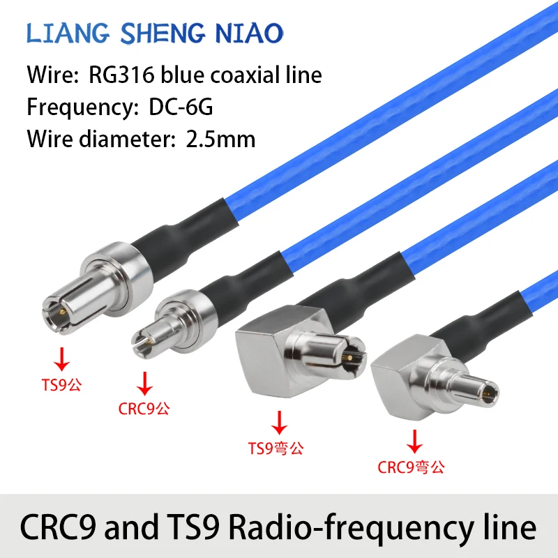 RG316 Blue RF Adapter Cable CRC9 to TS9 Male and Female CRC9 to TS9 Connection Cable Extension Cable