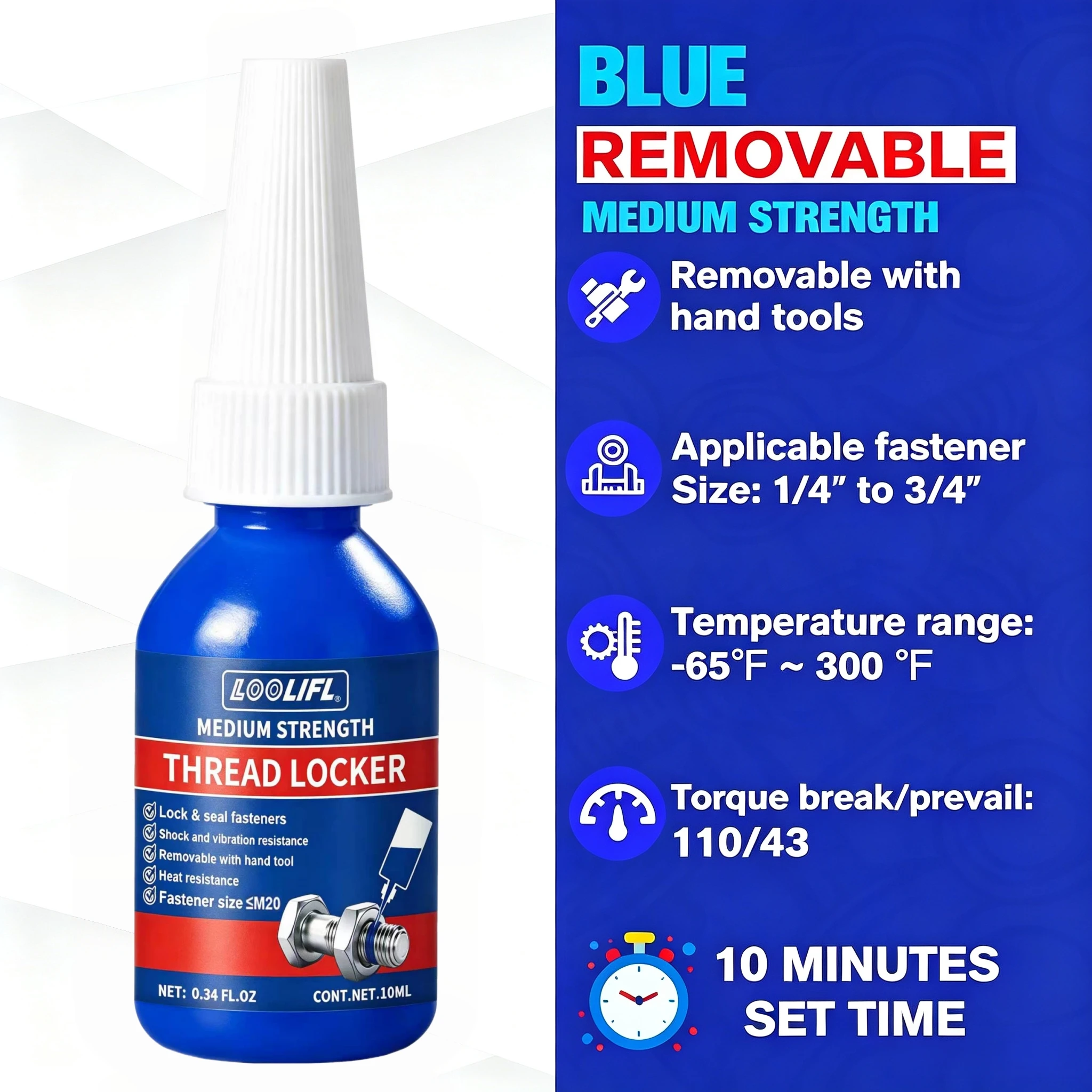 1-8 Pieces 243 271 Sealing Paste Blue Threadlocker Fast-Curing Anaerobic Adhesive Corrosion-Resistant Anti-Loosening Glue, Thread Gap Filling Sealant