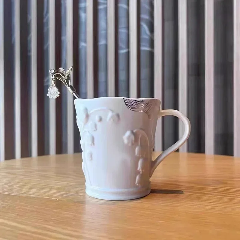 

Лидер продаж, керамическая кофейная чашка с изображением лилии, чашка для воды, чашка для питья сока, молока, подарок для дома и офиса для девочек, кружки, чашки S6N