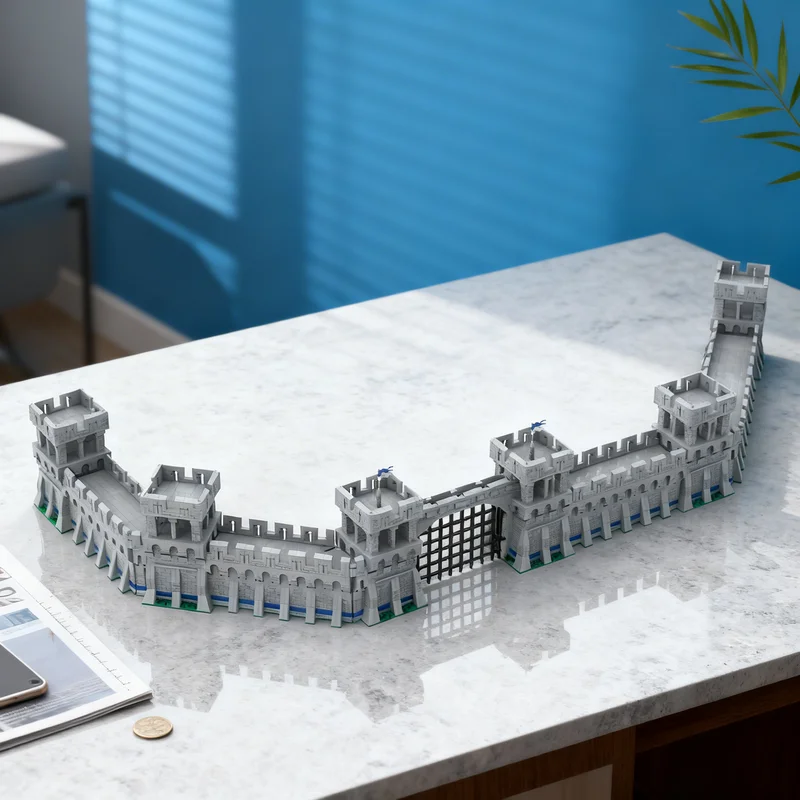 

5428 деталей MOC: Каменная стена эпохи империй, модель западноевропейских игр, строительные блоки, подарок для самостоятельной сборки, креативный коллекционный декор для демонстрации