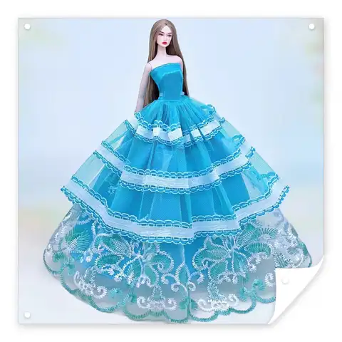 för kläder till Barbie, mycket elegant damklänning för docka 30 cm, kläder till prinsessa för 30 cm, klänning, lång klänning, tillbehör 12 best sales Barbie brudklänning - №11