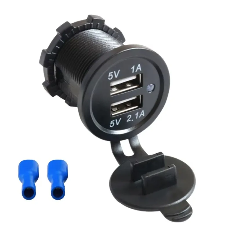 

Universal Dual Charger Socket for 5V 12V & 24V Vehicles 3.1A & 2.1A Ports for RV Bus Cars with USB Charging Socket
