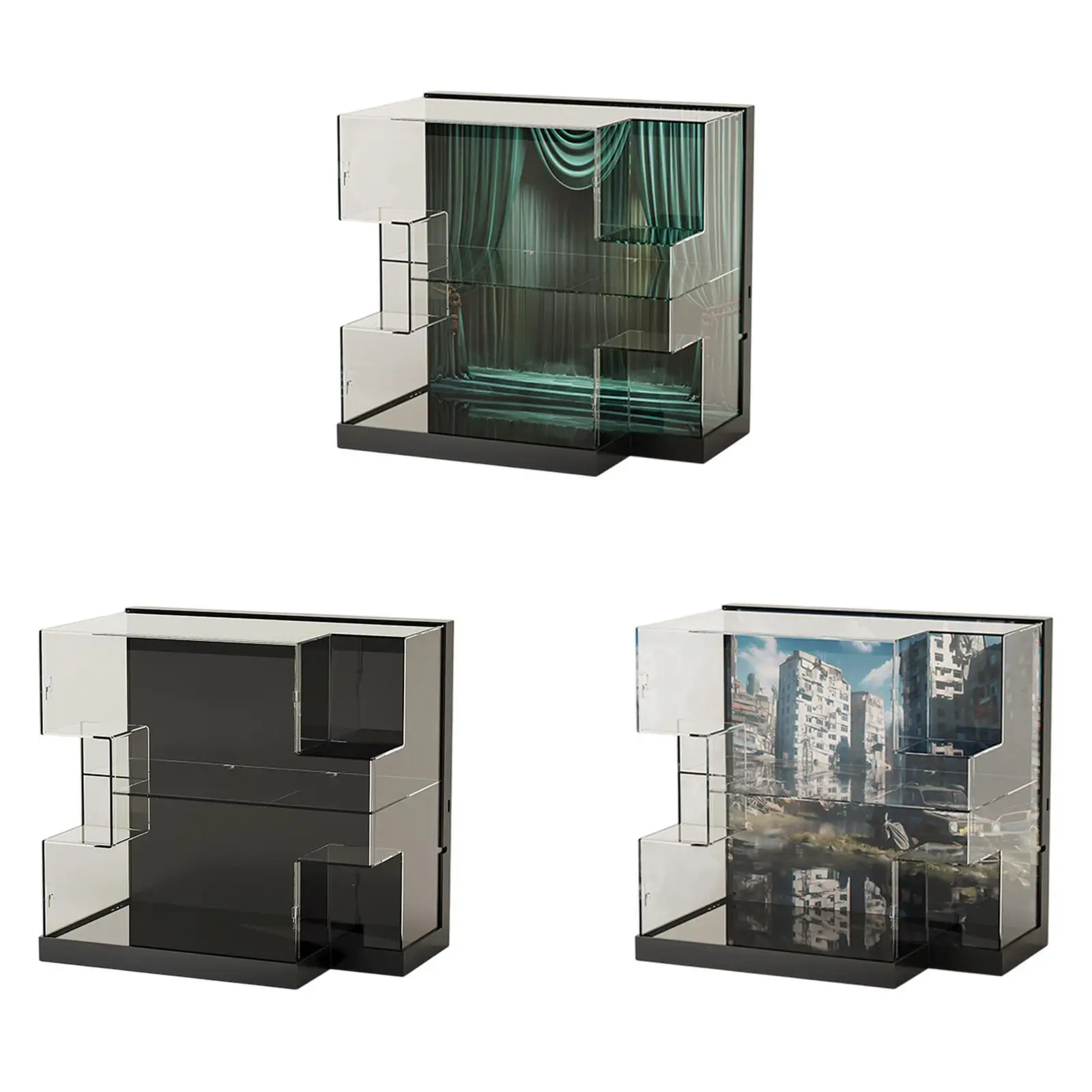 Espositore per figure Vetrina trasparente per mini giocattoli di gioielli da camera da letto