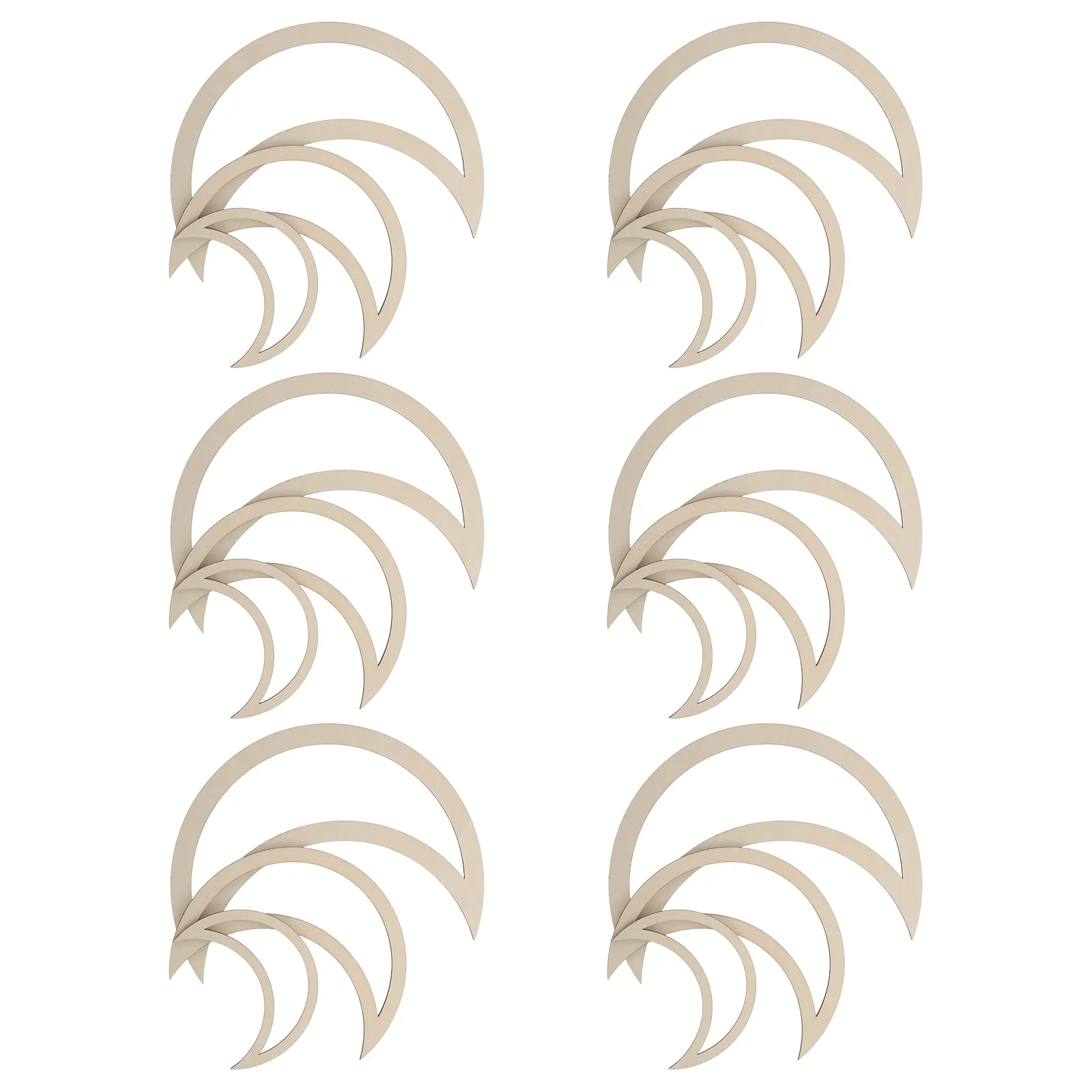 

18pcs Moon Dreamcatcher Frame Unfinished Wooden Hoop Rings For Diy Wreath Craft Base Wall Hanging Decor Ceiling Nursery